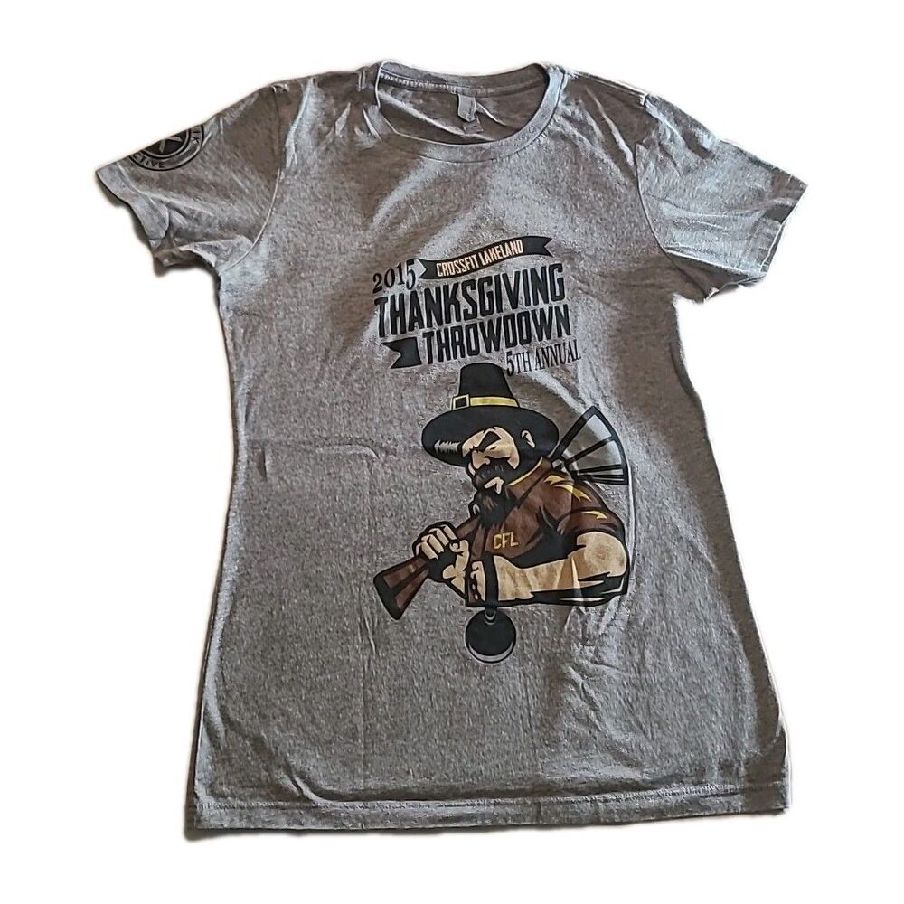 Next Level 2015 Crossfit Lakeland Thanksgiving Throwdown 5th Annual Tee size L